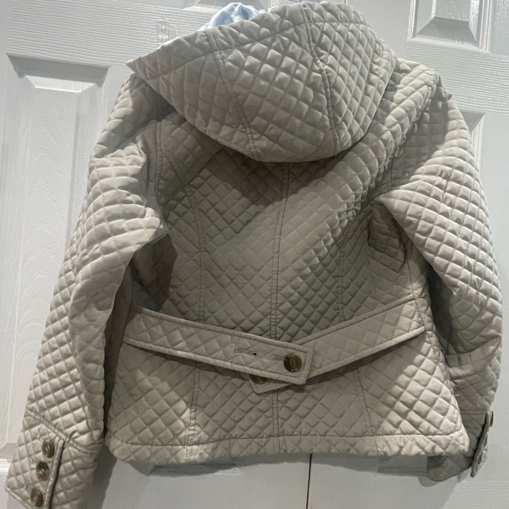 Calvin Klein Cream Jacket with Light Blue Lining - Picture 5 of 11